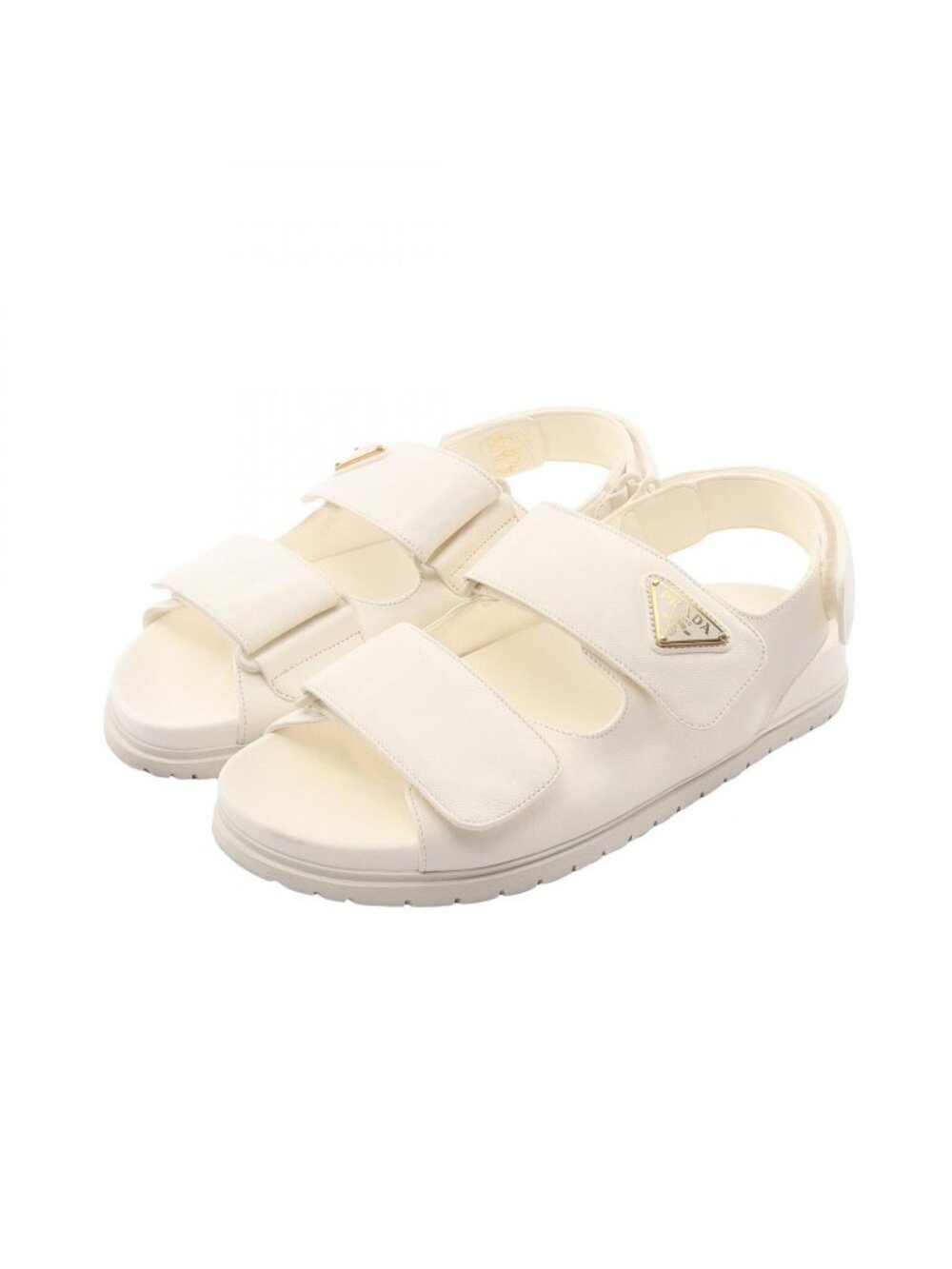 Prada Sandals Triangle Logo Leather